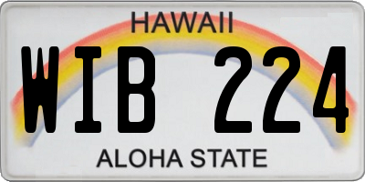 HI license plate WIB224