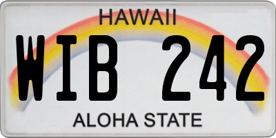 HI license plate WIB242