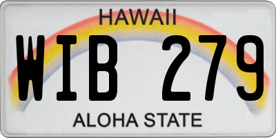 HI license plate WIB279
