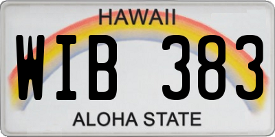 HI license plate WIB383