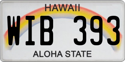 HI license plate WIB393