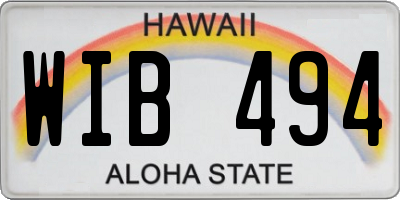 HI license plate WIB494