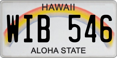 HI license plate WIB546