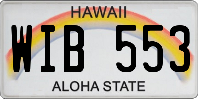 HI license plate WIB553