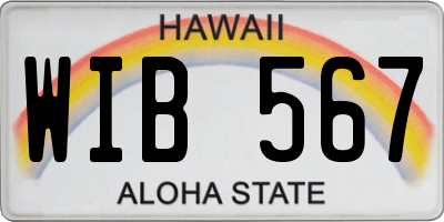 HI license plate WIB567