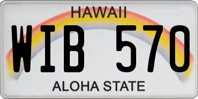 HI license plate WIB570