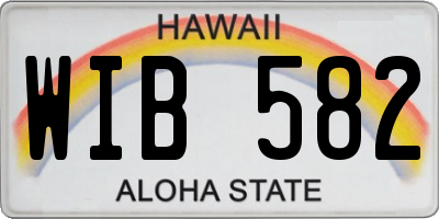 HI license plate WIB582
