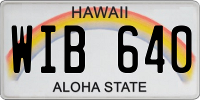 HI license plate WIB640