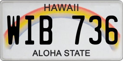HI license plate WIB736