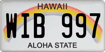 HI license plate WIB997