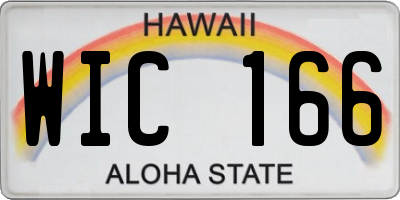 HI license plate WIC166
