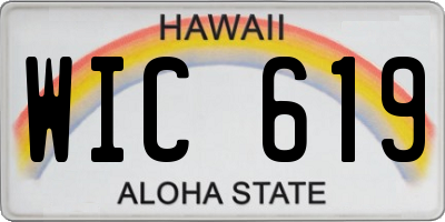 HI license plate WIC619