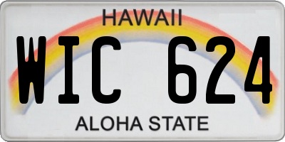 HI license plate WIC624
