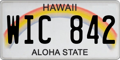 HI license plate WIC842