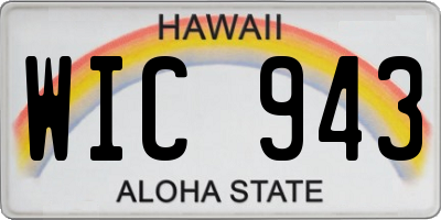 HI license plate WIC943