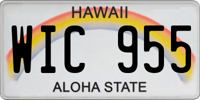 HI license plate WIC955