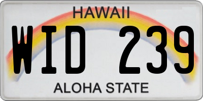 HI license plate WID239