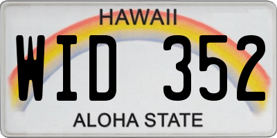 HI license plate WID352