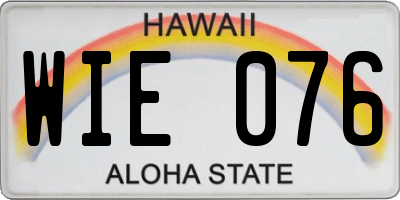 HI license plate WIE076
