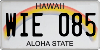 HI license plate WIE085
