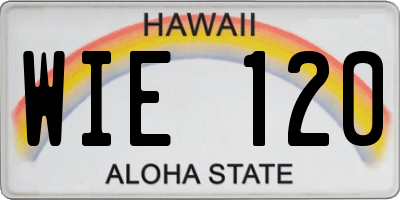 HI license plate WIE120