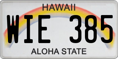 HI license plate WIE385
