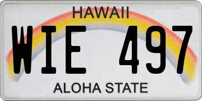 HI license plate WIE497