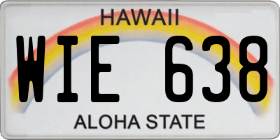 HI license plate WIE638