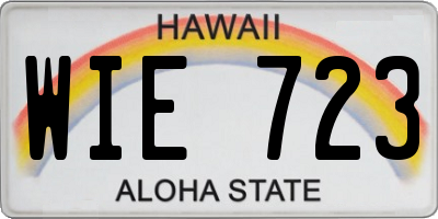 HI license plate WIE723