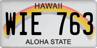 HI license plate WIE763