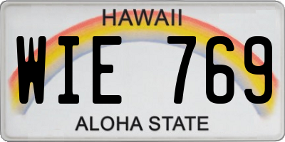 HI license plate WIE769