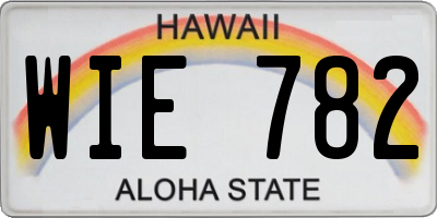 HI license plate WIE782