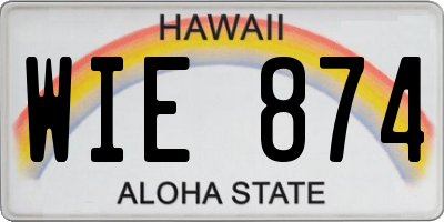 HI license plate WIE874