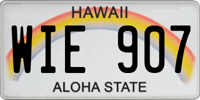 HI license plate WIE907