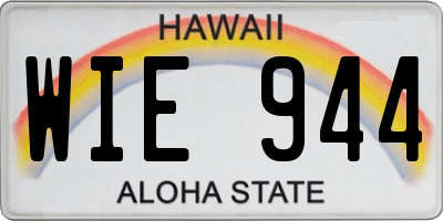 HI license plate WIE944