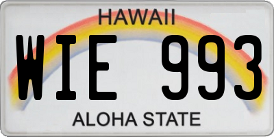 HI license plate WIE993