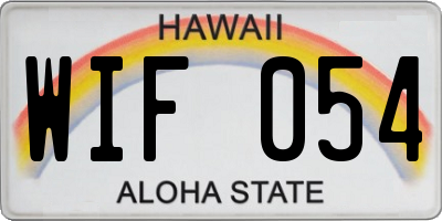 HI license plate WIF054