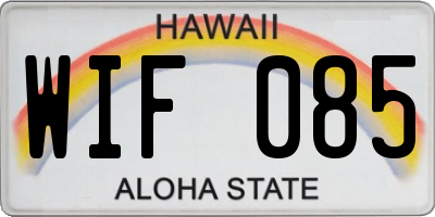 HI license plate WIF085