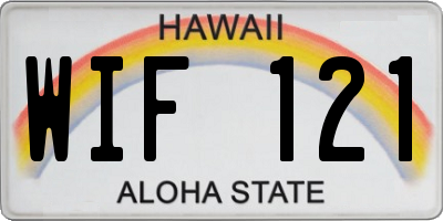 HI license plate WIF121