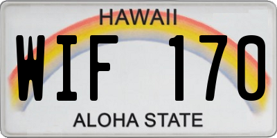HI license plate WIF170