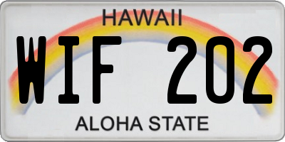 HI license plate WIF202
