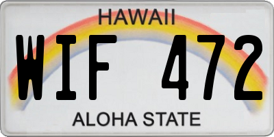 HI license plate WIF472