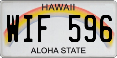 HI license plate WIF596