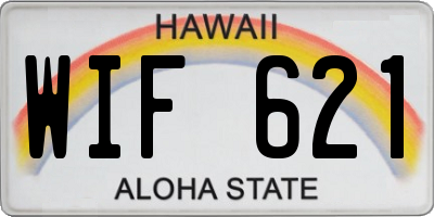 HI license plate WIF621