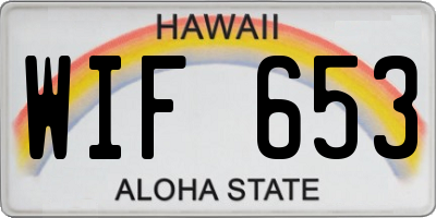 HI license plate WIF653