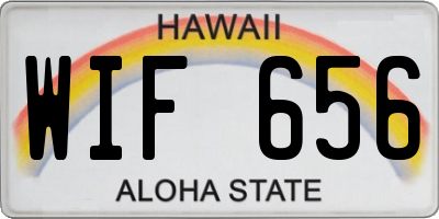 HI license plate WIF656