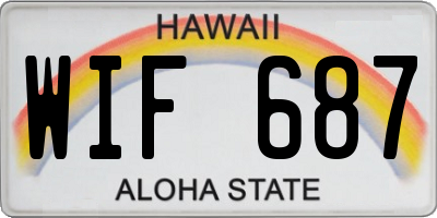 HI license plate WIF687