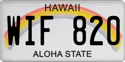 HI license plate WIF820