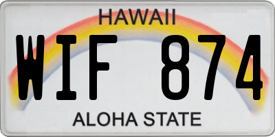 HI license plate WIF874