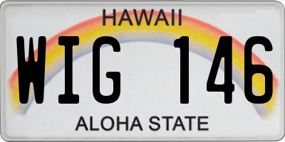 HI license plate WIG146